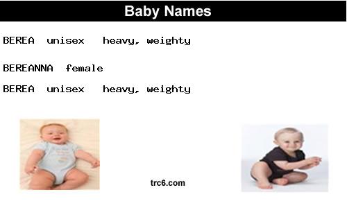 bereanna baby names